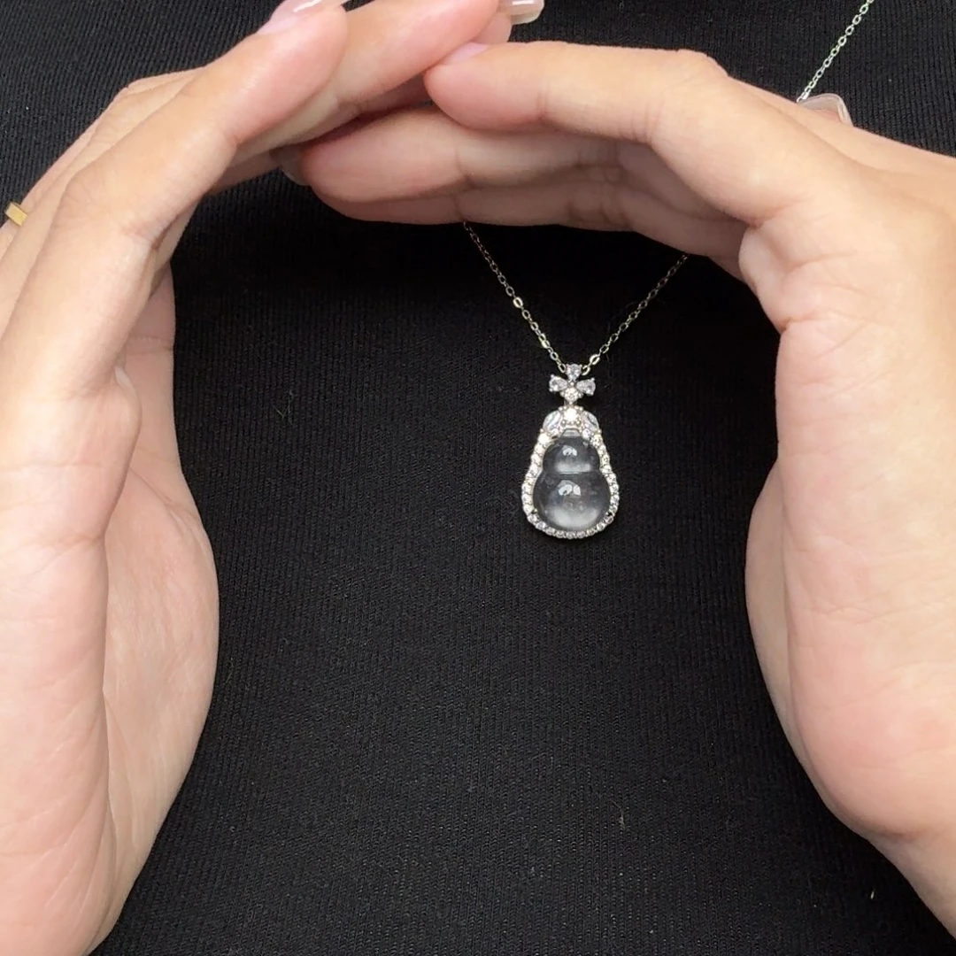 石英质玉银S925镶嵌颈饰