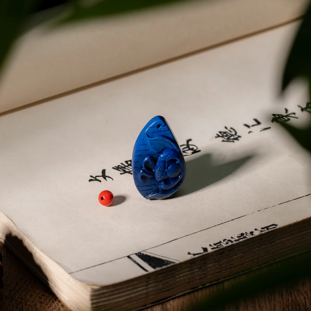 含辰砂工艺品蓝舒雕刻件/DIY/多样性发一/C325