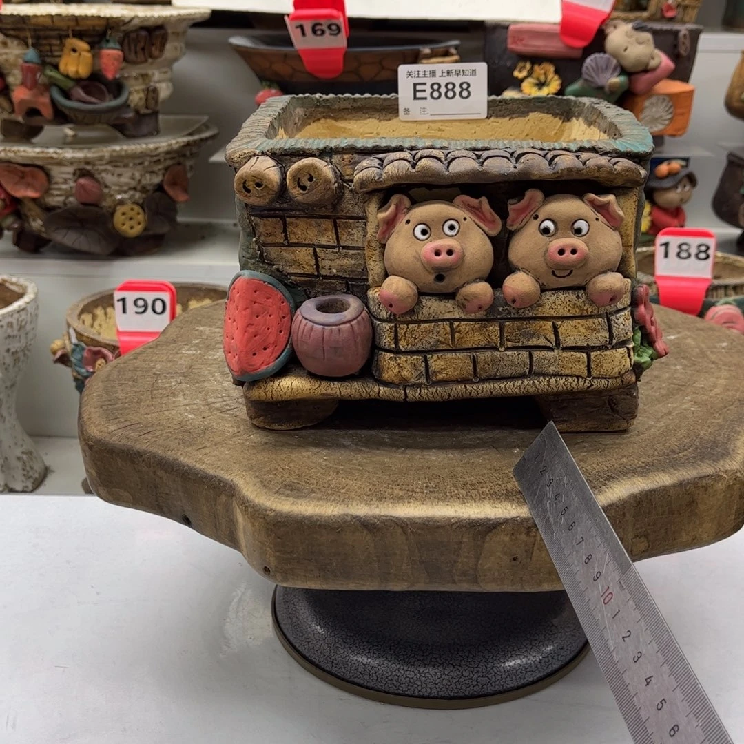 花盆888嘻哈粗陶手捏