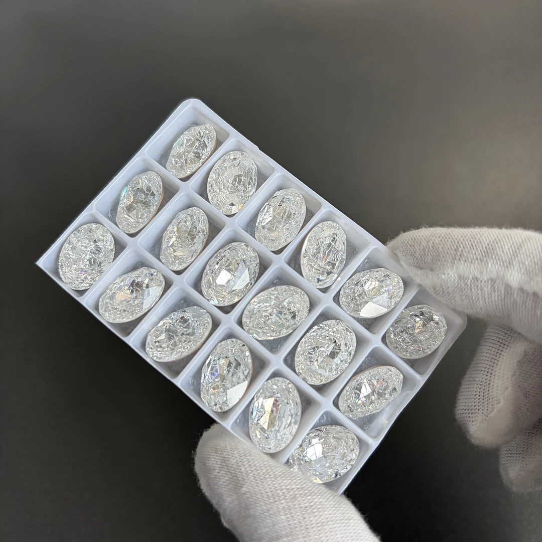 东洲美甲钻 白色冰花美甲钻 碎冰冰肥方冰糖鸽子蛋DIY指甲饰品