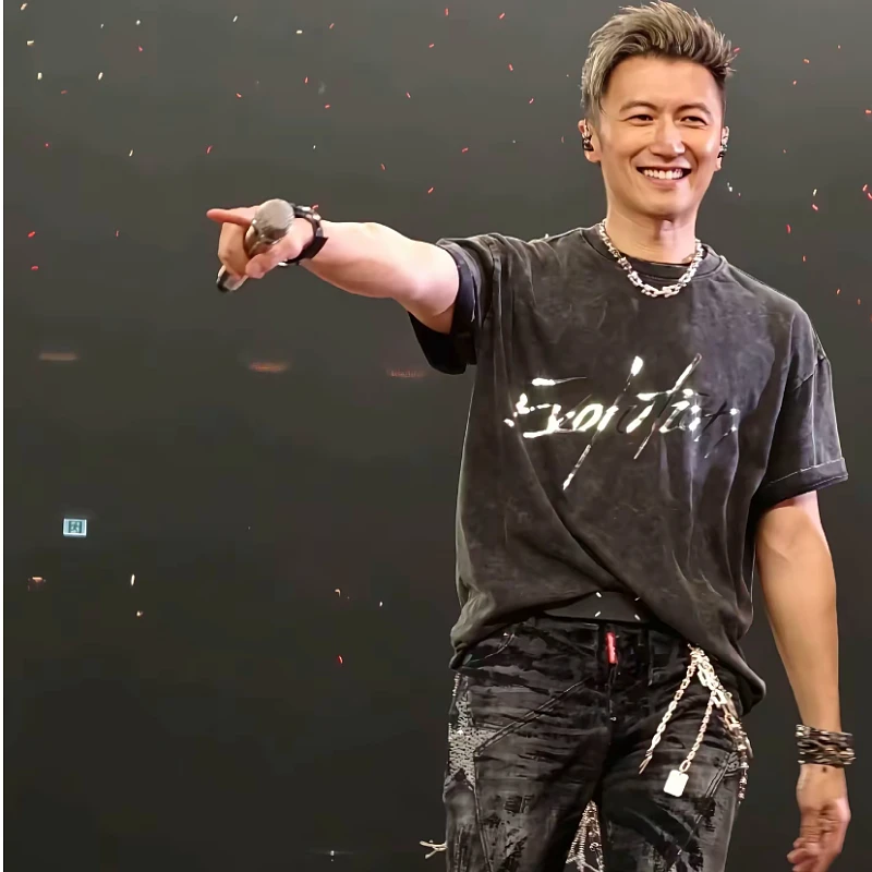 锋哥演唱会同款！港潮风！复古扎染水洗夏季男女款时尚潮流T恤2001