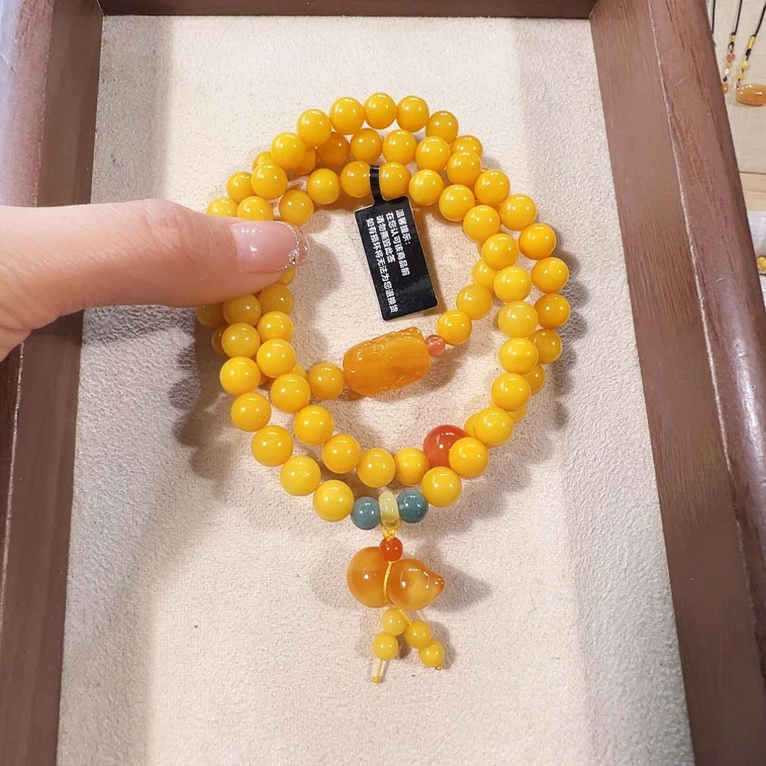 蜜蜡未镶嵌手链蜜蜡7.7mm