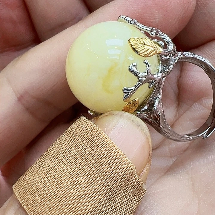 琥珀银S925镶嵌珠宝奇石