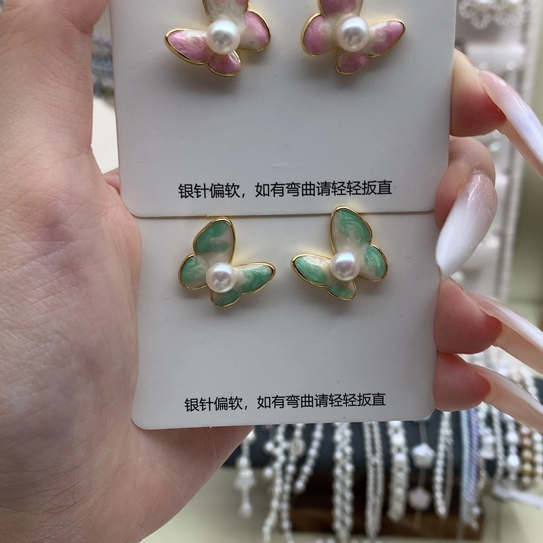 耳饰淡水珍珠银S925镶嵌