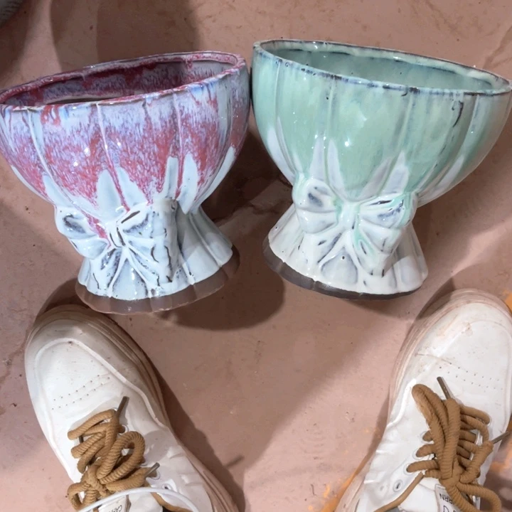 紫砂花盆口径19高度17两只正品