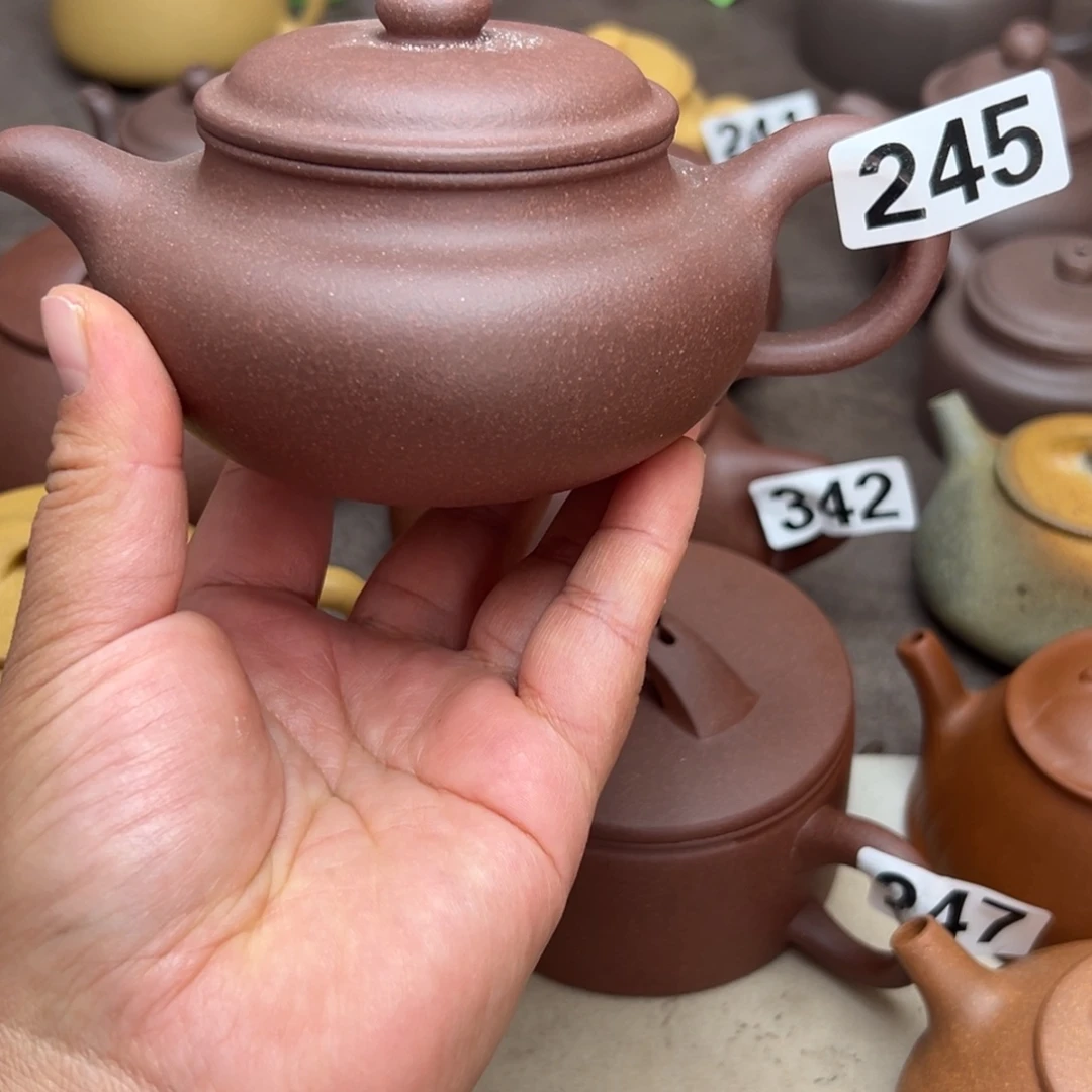 紫砂茶壶紫泥半手工270cc左右瑕疵