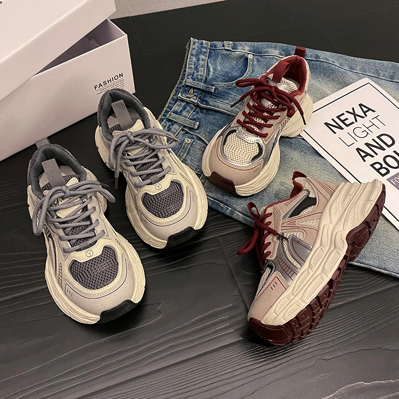 贾不假厚底增高老爹鞋女款2025秋冬新款百搭轻便运动鞋小个子休闲