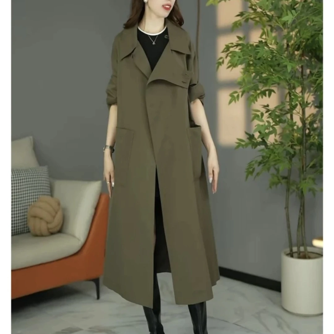 【风衣】原创设计师款秋季新款欧版大气宽松设计感风衣女中长款外套