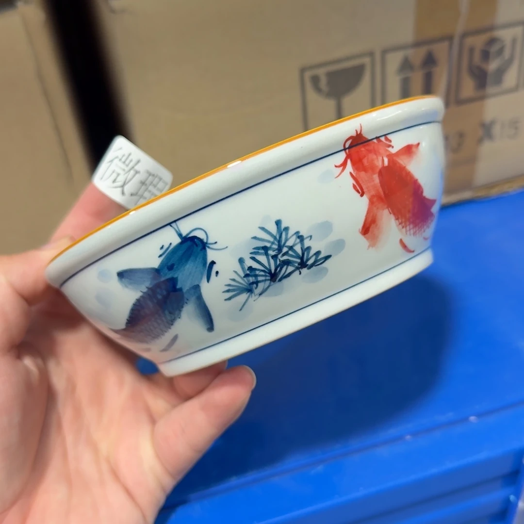 釉下手绘茶具微瑕