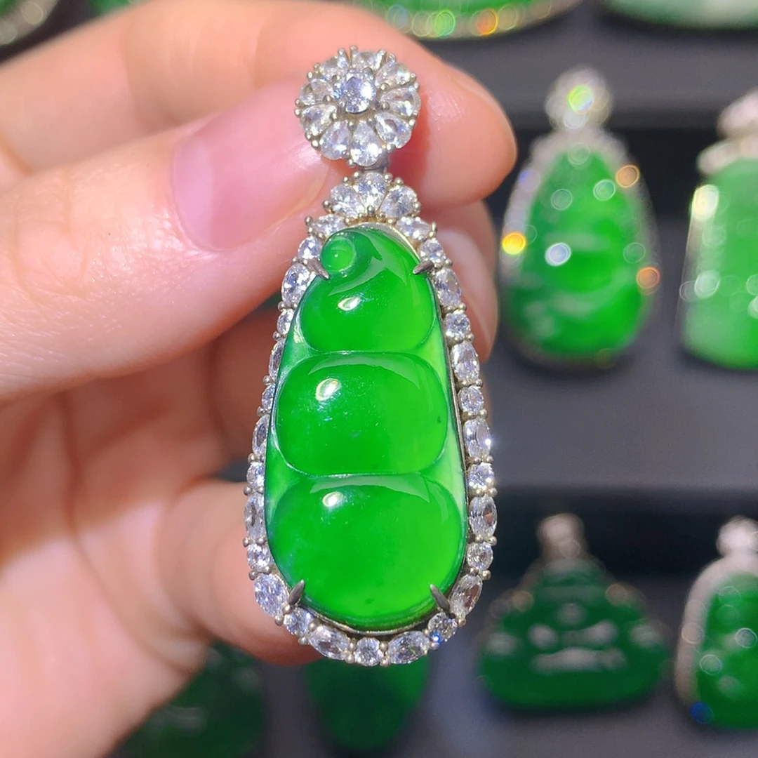 【闪购商品】翡翠银S925镶嵌吊坠(不含链)