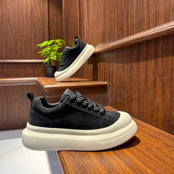 【文麒潮鞋】新款男鞋皮面厚底简约百搭舒适时尚男欧洲站韩版休闲鞋