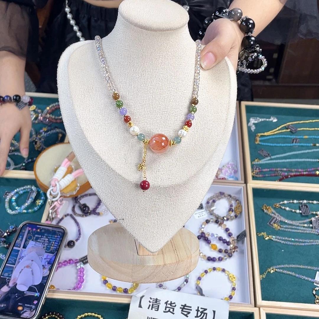 水晶手链银S925镀金镶嵌