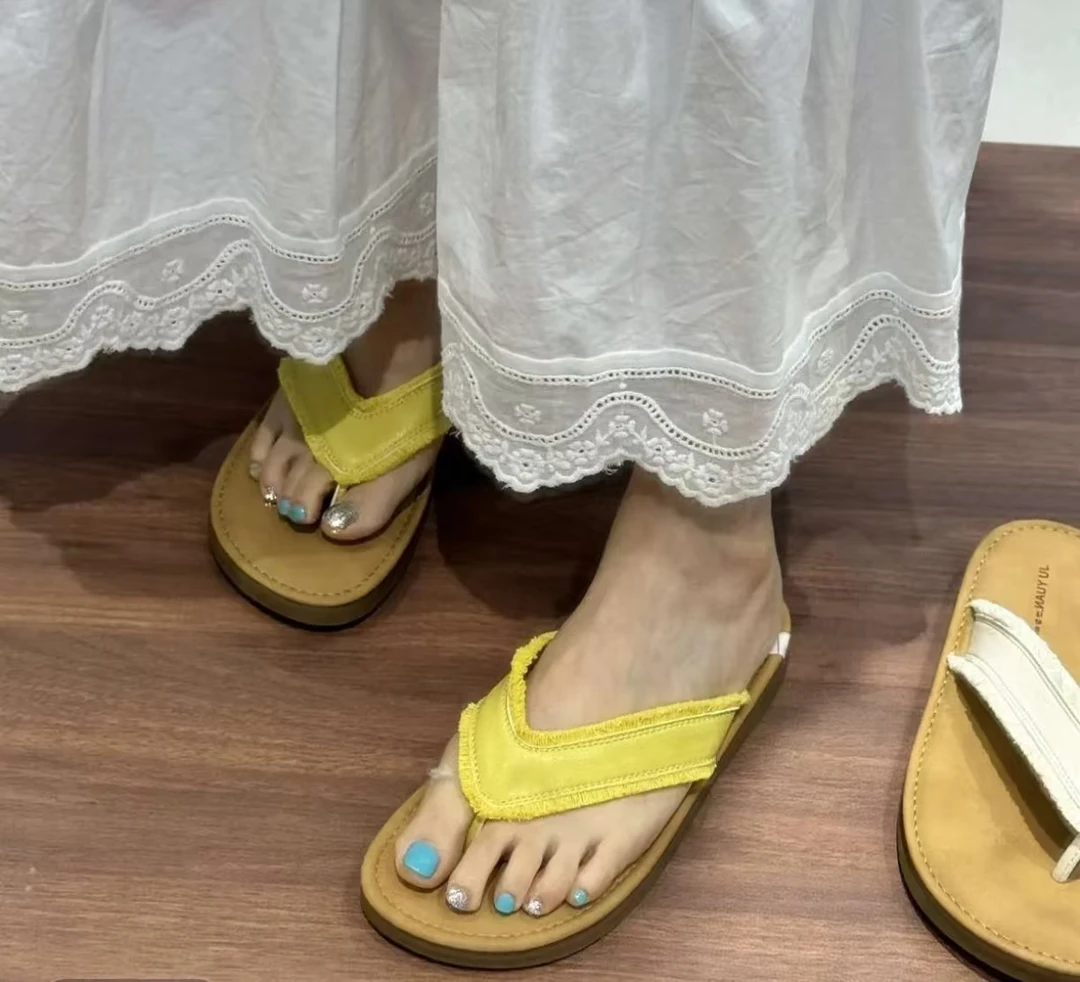 9166-10休闲百搭平底人字拖鞋女外穿