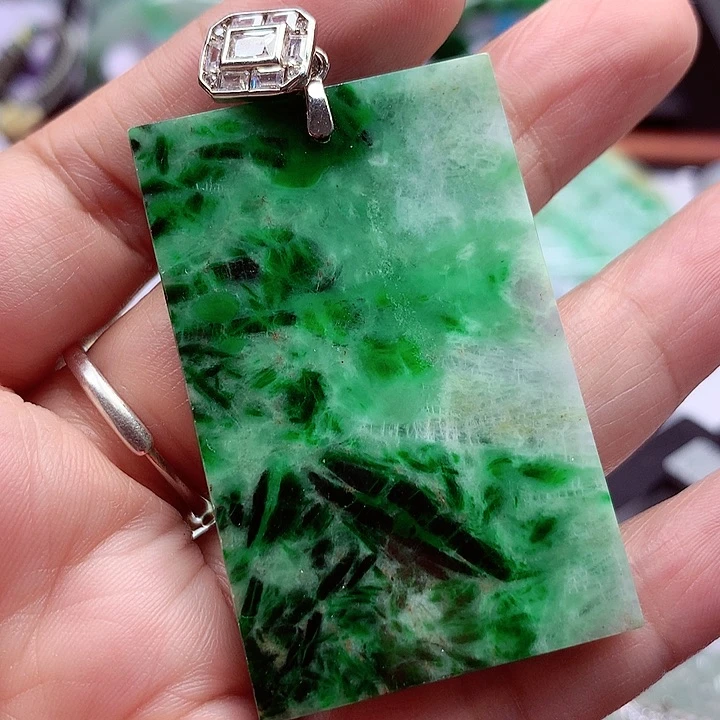 颈饰银S925镶嵌翡翠翡翠