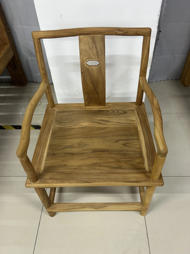 老榆木实木原木海棠椅茶椅休闲椅