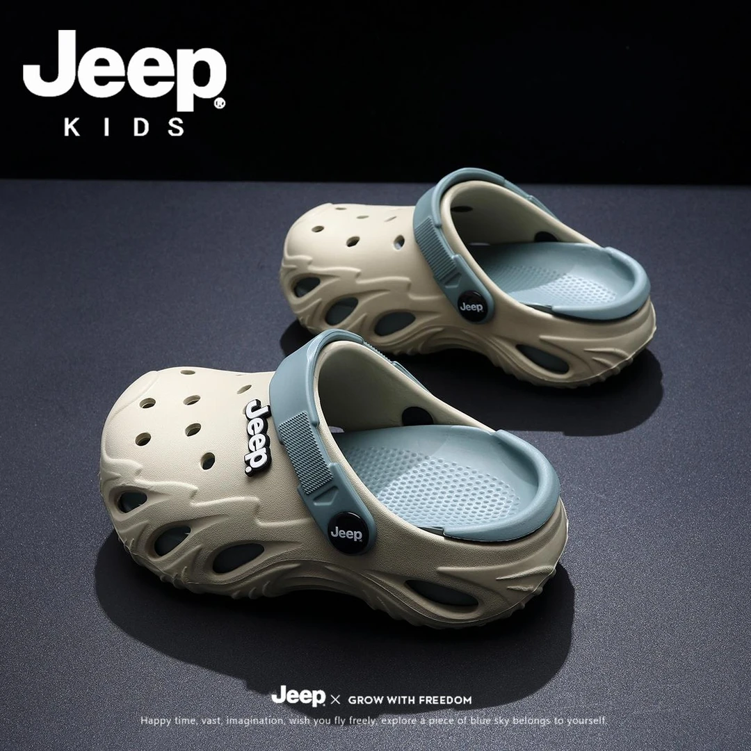 jeep吉普儿童洞洞鞋男童拖鞋夏季新款防滑凉鞋大童凉拖男孩沙滩鞋