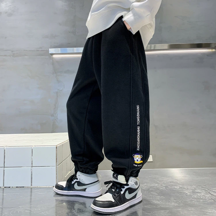 男童2025新款中大童长裤刺绣童装运动裤儿童春休闲裤童裤宽松卫裤