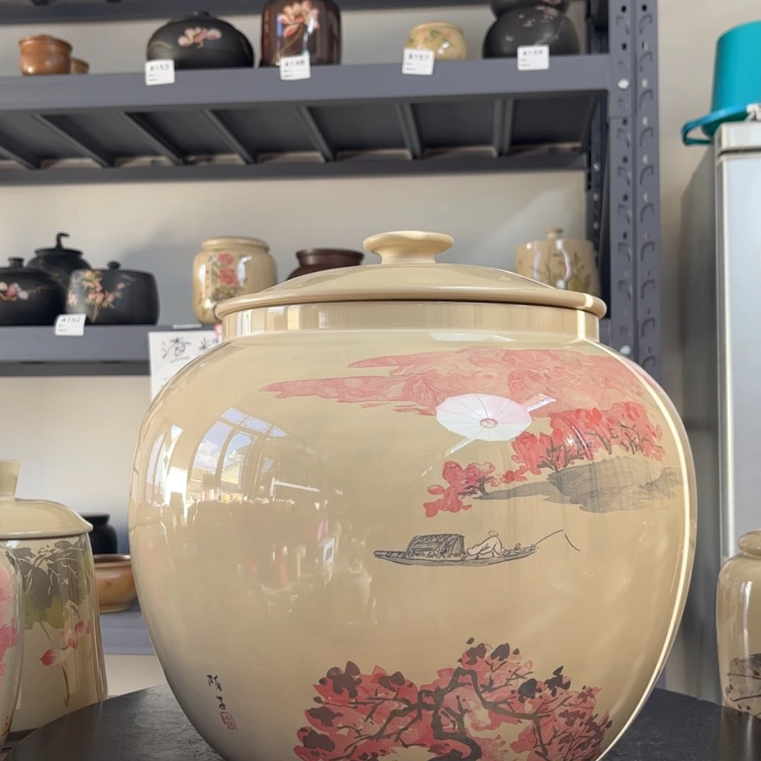 白泥水亮光存茶罐醒茶罐3kg