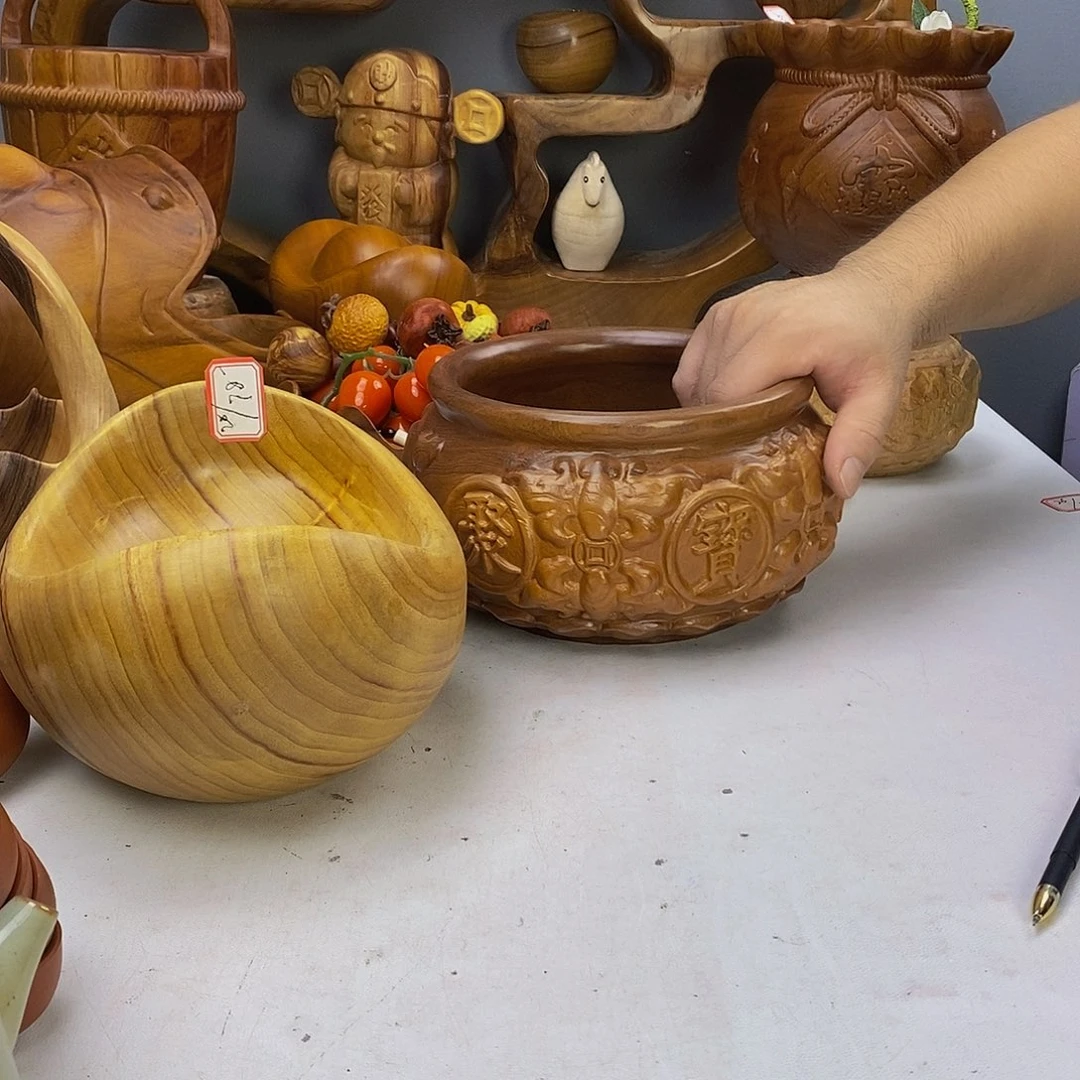 香樟木香樟木元宝果盆28