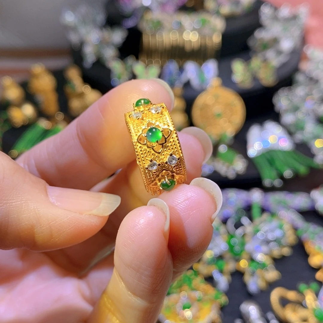 吊坠(不含链)银S925镶嵌翡翠