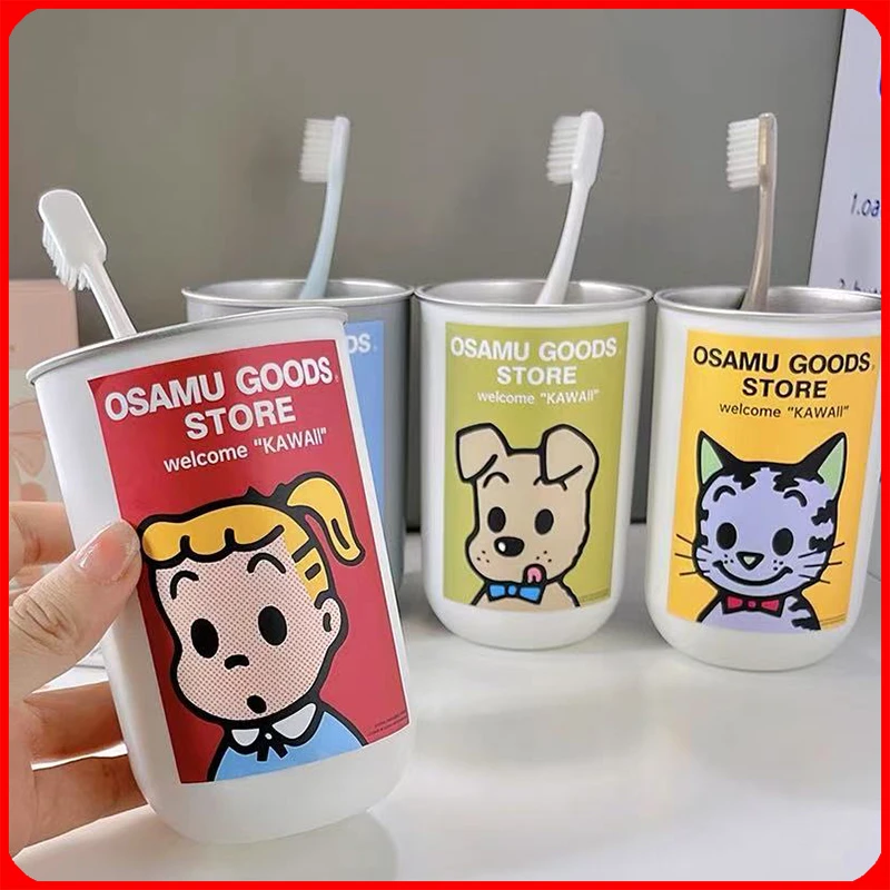 可爱情侣漱口杯轻奢高端304不锈钢家用牙刷杯学生便携带洗漱水杯