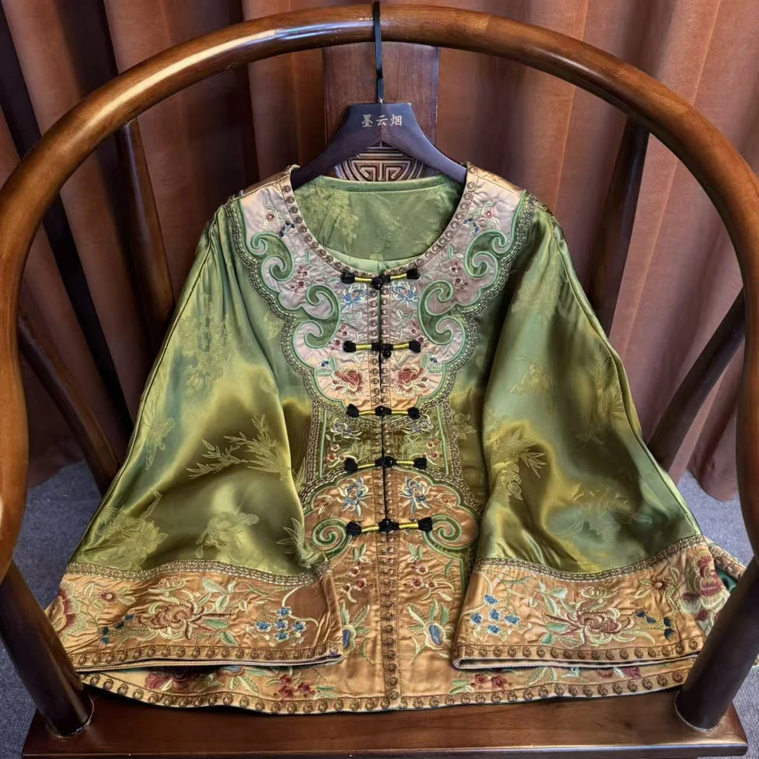 【玉立】新中式重工刺绣太太服秋款民族风正襟时尚复古上衣