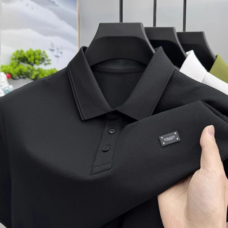 ZaSaFran纯色短袖polo衫男士夏季翻领丝光棉t恤开叉休闲商务简约