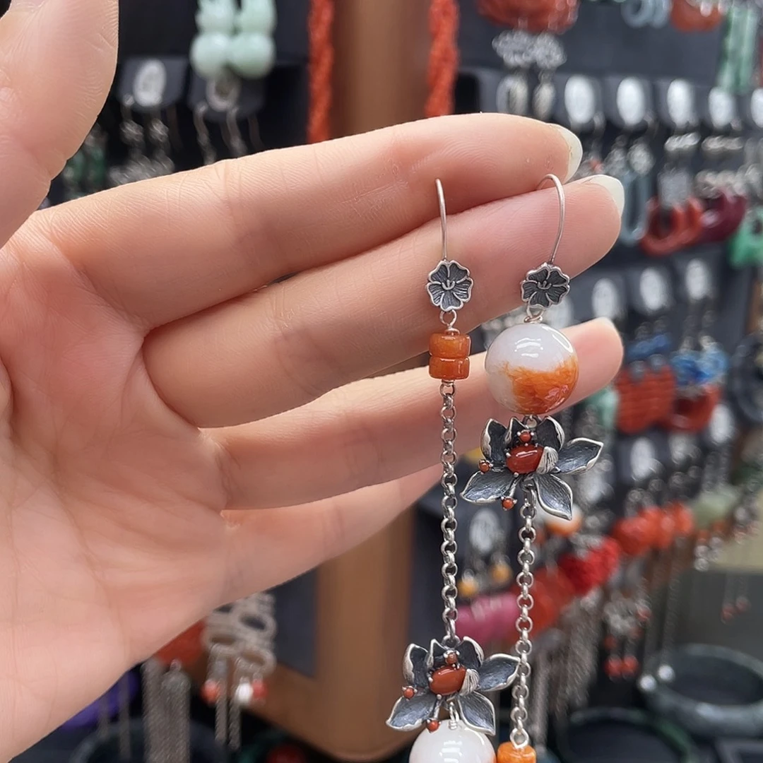 翡翠耳饰银S925镶嵌浅**柔749ghhggh