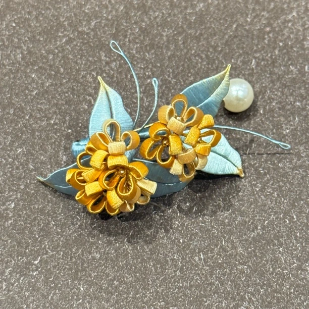 桂花缠花胸针 非遗技艺纯手工服饰国风饰品