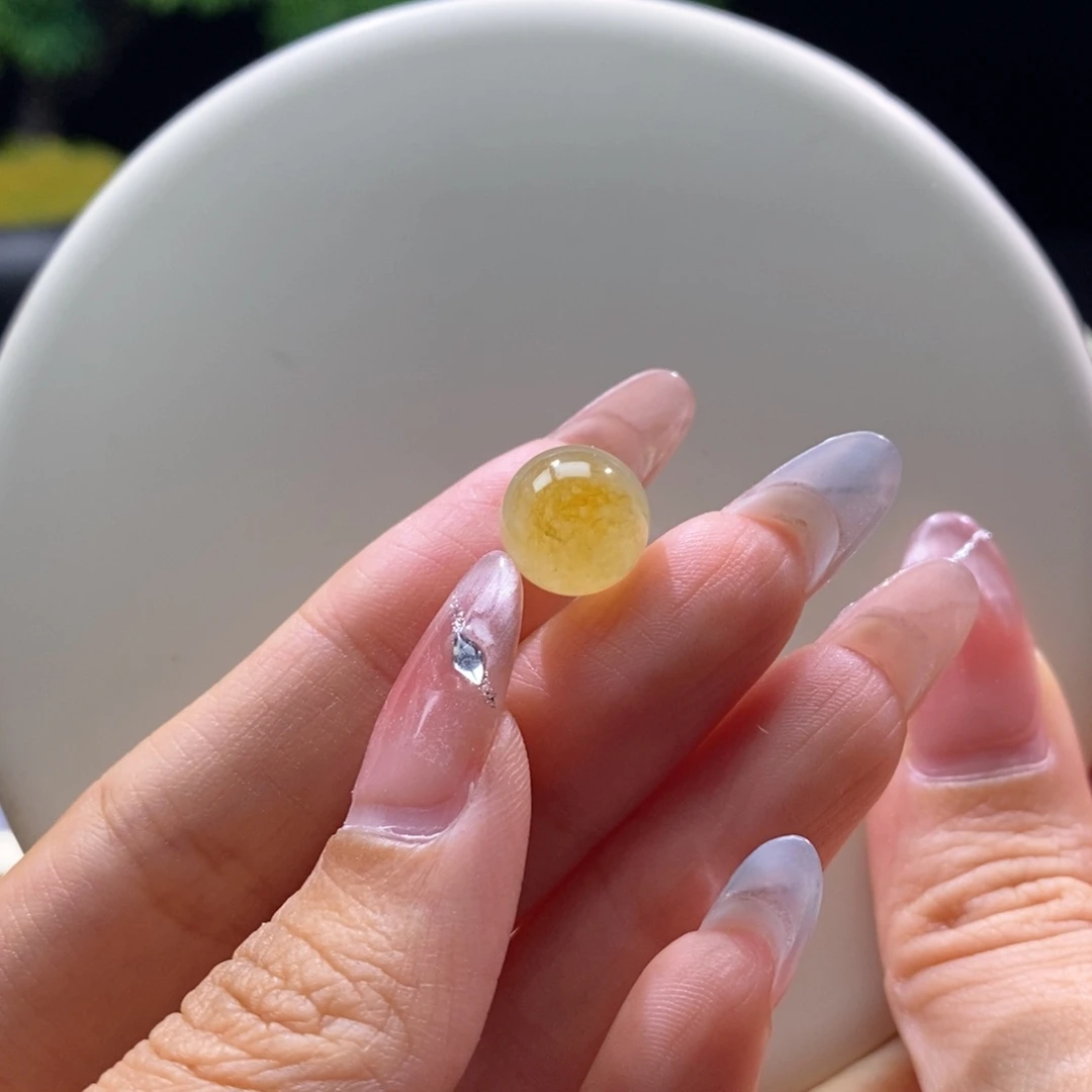 翡翠未镶嵌颈饰翡翠冰橘黄圆珠11.73mm