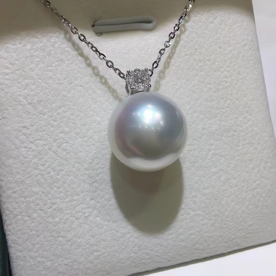 【龙珠王妃-S925银扣s925银链】13mm左右天然淡水珍珠吊坠