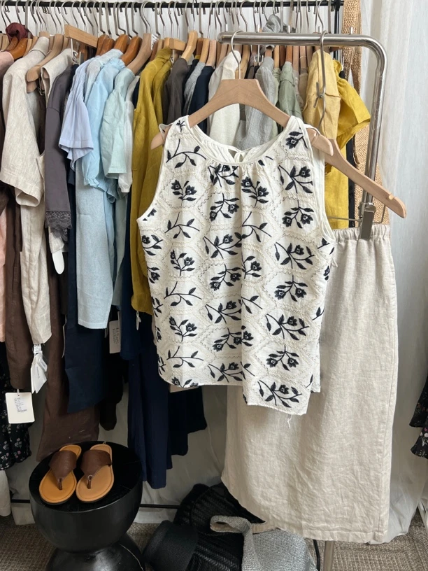 韩系无袖背心印花上衣