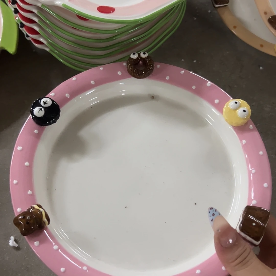 瓷微瑕曲奇盘圆一个