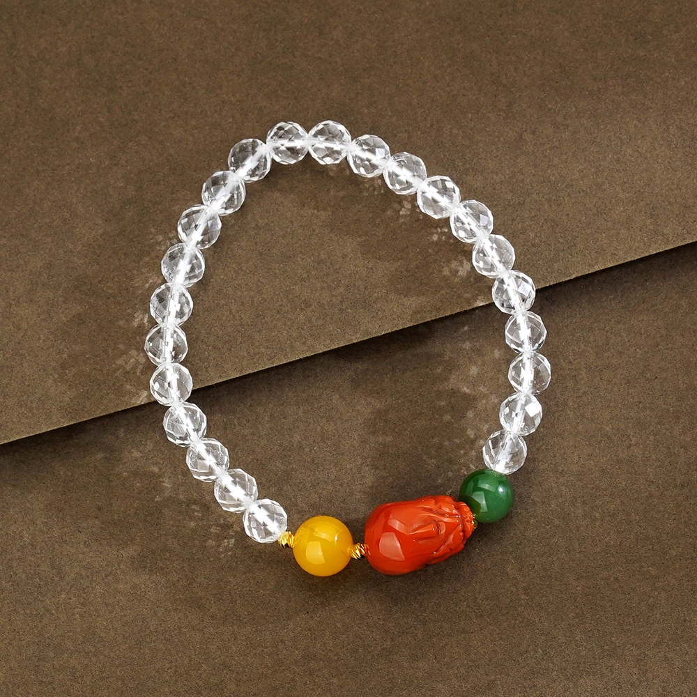 孤品银925南红貔貅手串44336