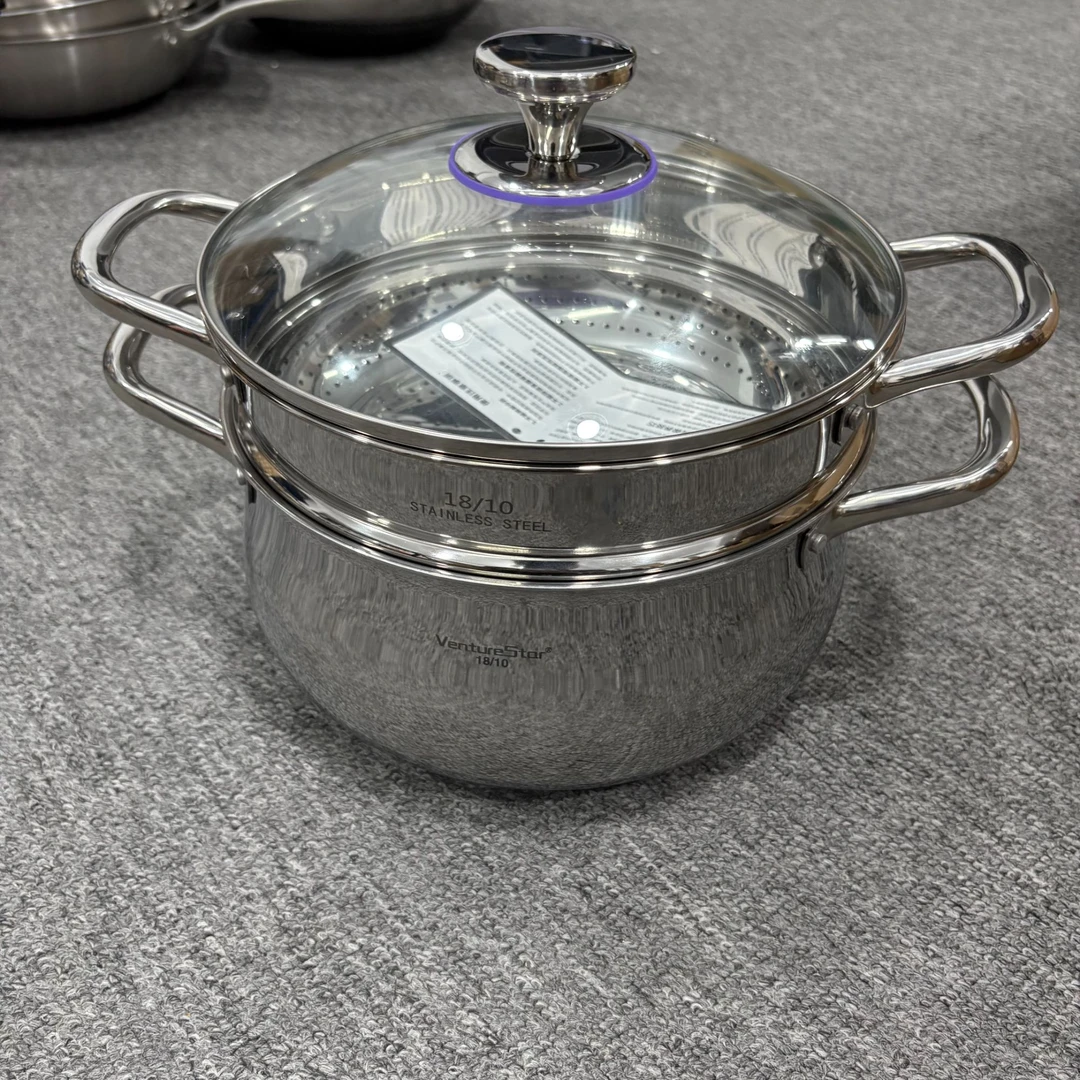【品牌尾货】18-10五层钢不锈钢蒸锅20/22/24cm汤锅316不锈钢