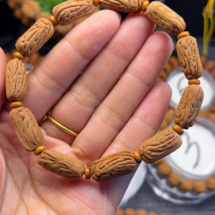 手串桃核金条单圈