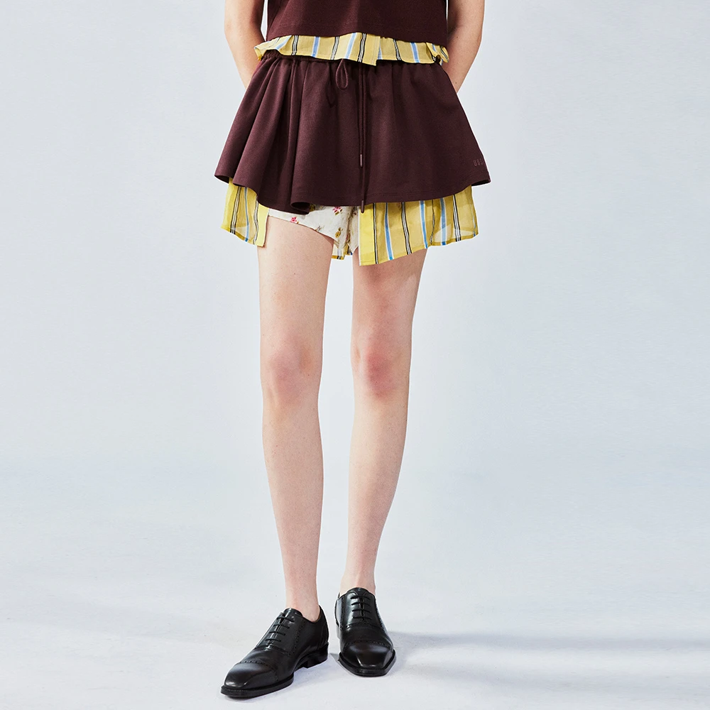 UOOYAA/乌丫2025夏季新款「随便穿」假两件短半裙4220