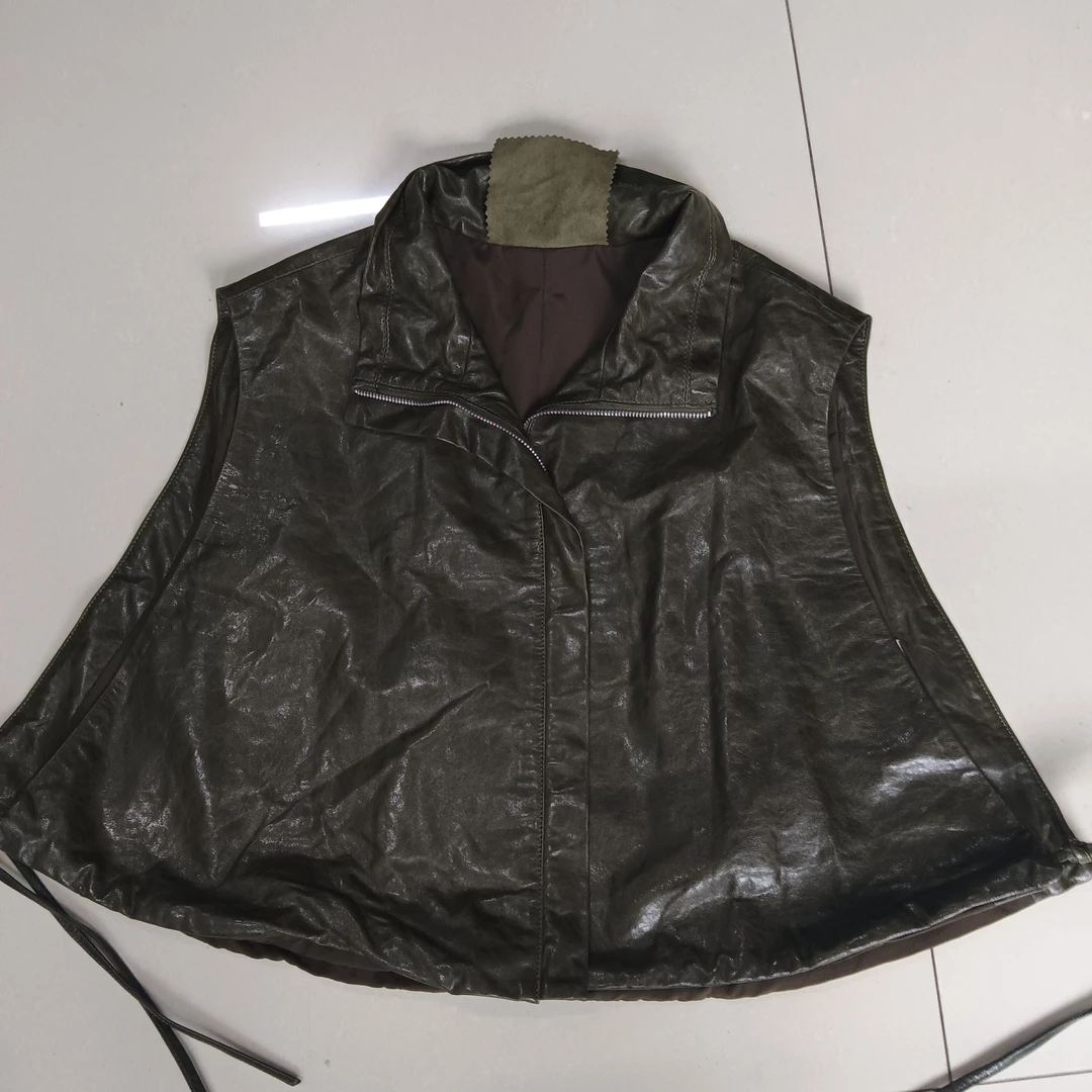 【宾姐服饰】（款号8508）2025秋冬新款真皮休闲马甲背心（长度48）