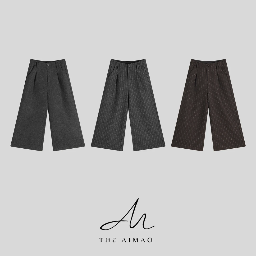【THE AIMAO】"都市时髦“绵羊毛混纺挺括显瘦八分休闲裤XYX83016