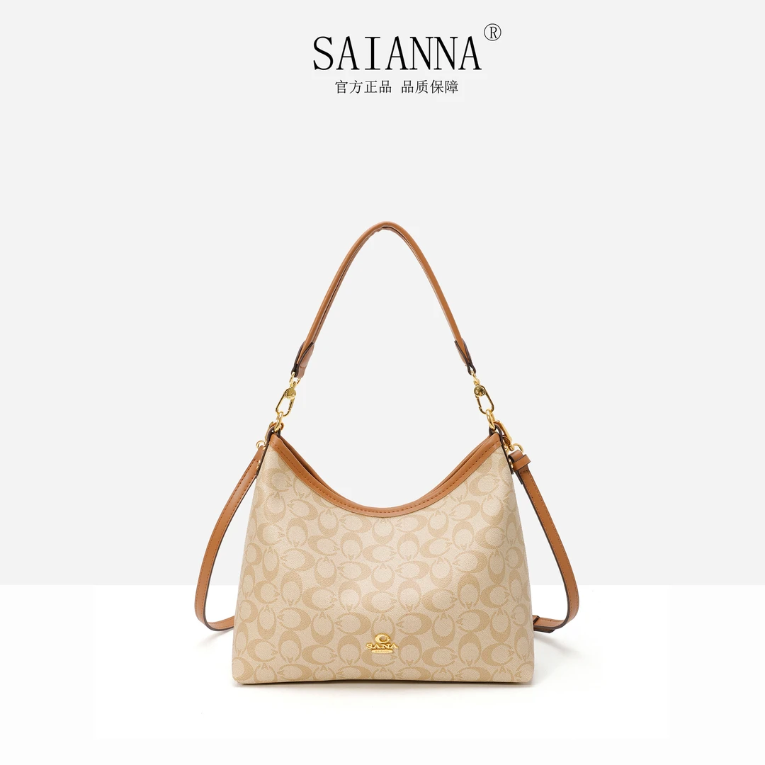 SAIANNA赛安娜大容量通勤托特包2025新款时尚轻奢多功能单肩女包