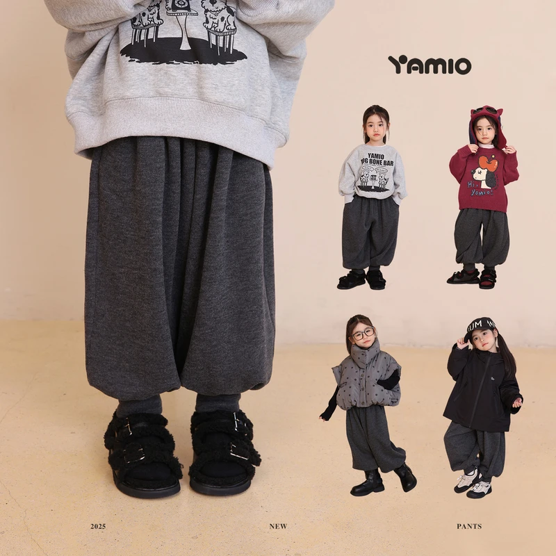YAMIO杨梅家2025冬季新款儿童女童装加绒厚休闲裤CF4005+WCF4005