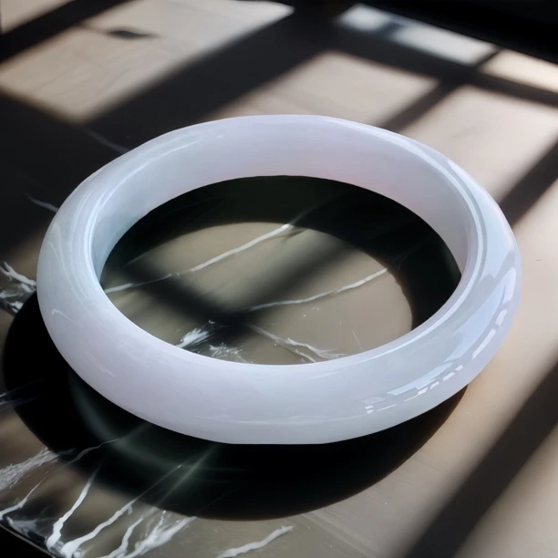 翡翠手镯送长辈59圈uqr老坑白月光玉镯保真缅甸a天然翡翠正圈手镯