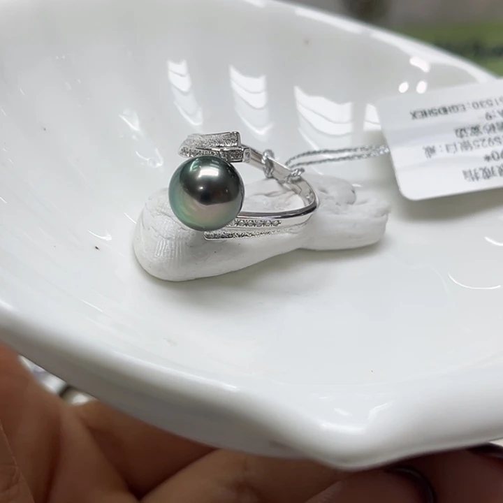 海水珍珠戒指银S925镶嵌