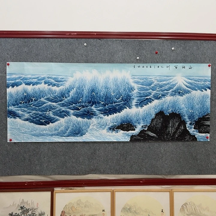国画手绘国画海纳百川