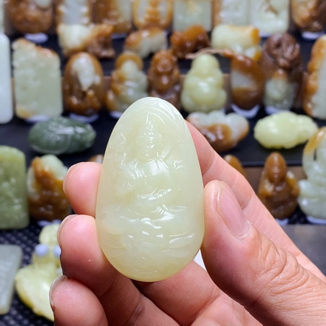 和田玉未镶嵌吊坠(不含链)