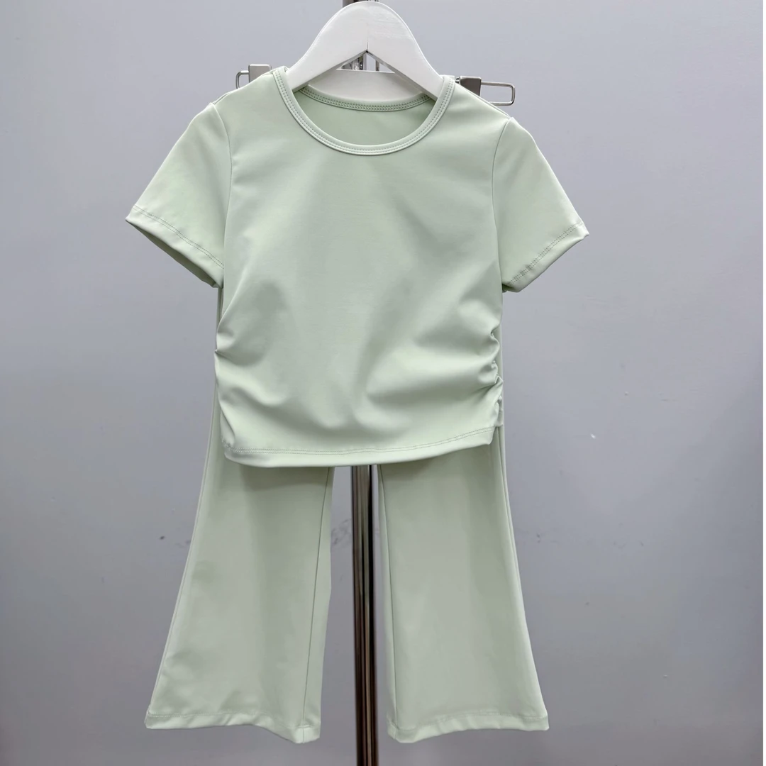 短袖舞蹈运动套装女童芭蕾舞分体夏季套装