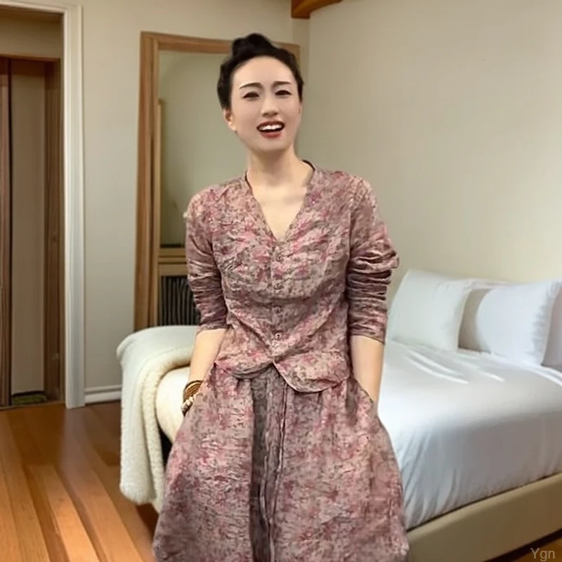 高级裤子宽松女神范时尚减龄两件套后妈裤2025洋气时髦裤子