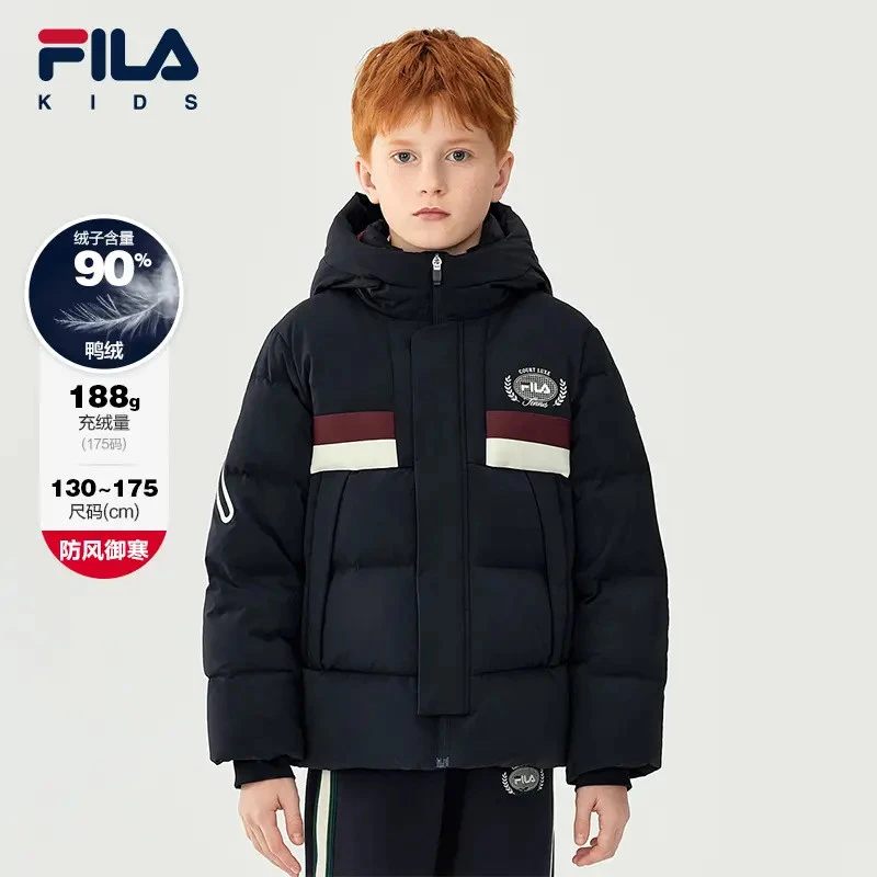 FILA斐乐儿童【白钻鸭绒羽绒服】秋冬新款中大童加厚外套K12B543924