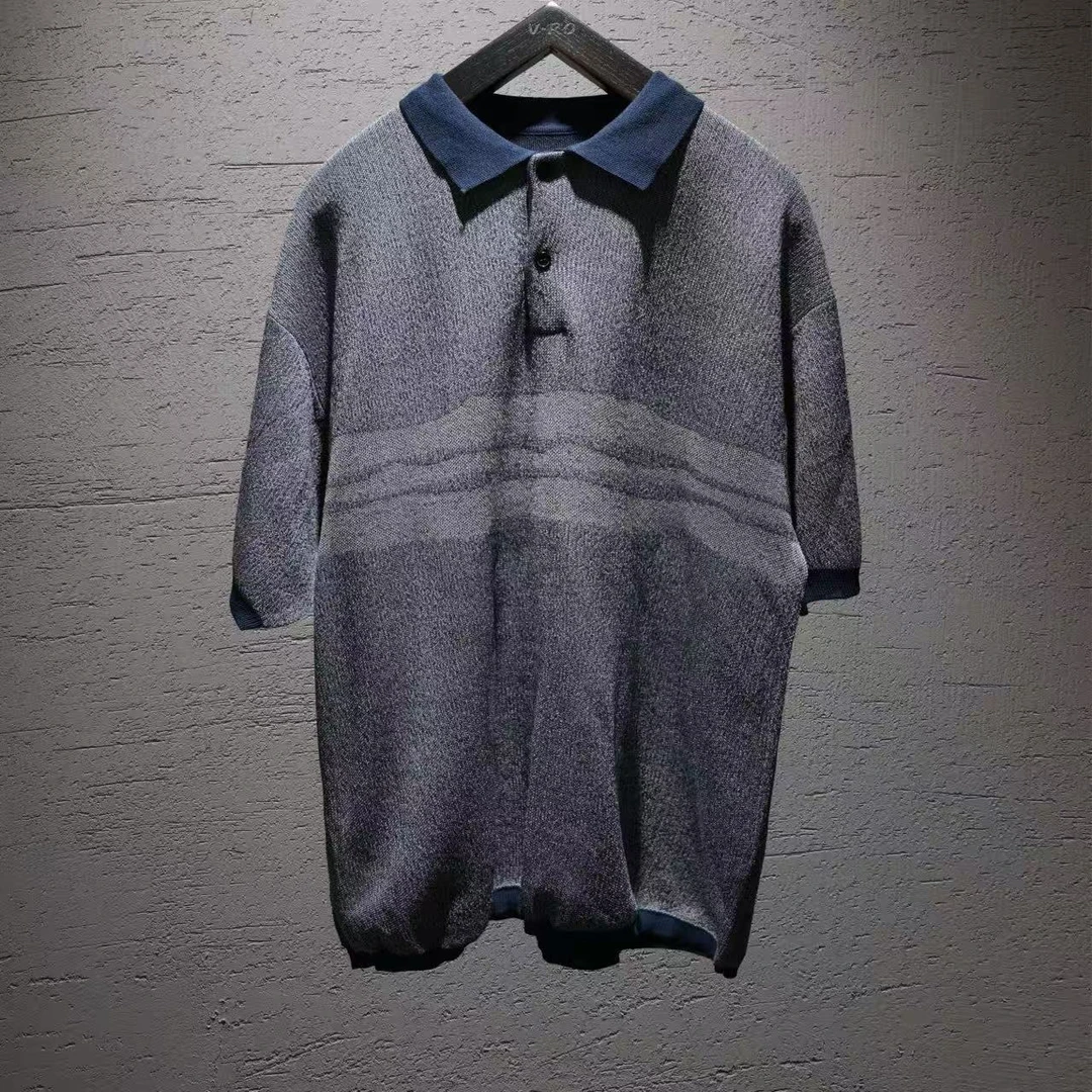 V-RO8350老钱风Polo衫拼接时尚宽松型常规薄款