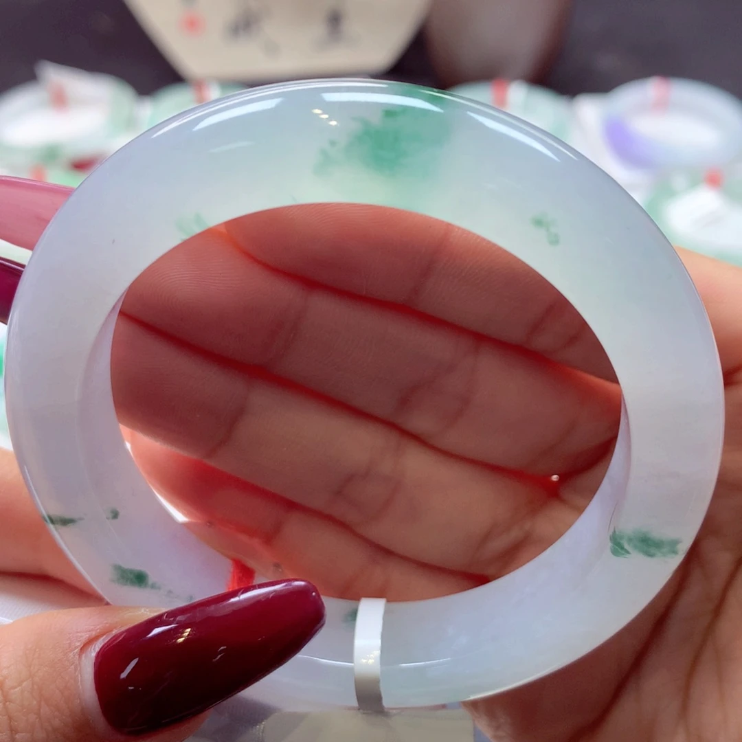 翡翠手镯未镶嵌泥鳅背13号66